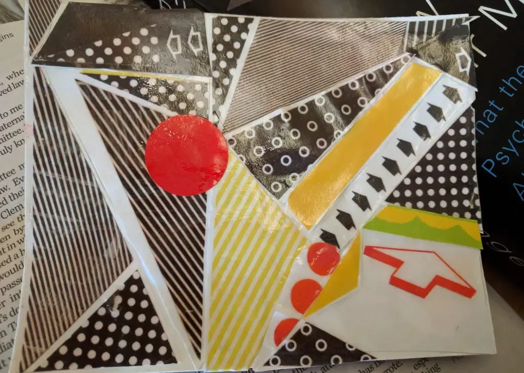 black, white and red card