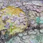 Sunrise abstract mail art postcard