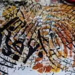 asemic writing postcard