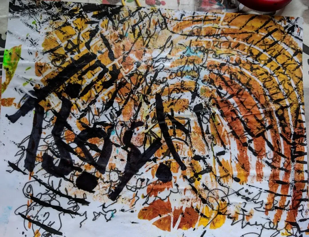 asemic writing postcard